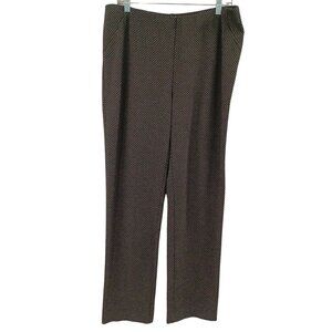 J. Jill Ponte Slim Straight Leg Pants Brown Women's L Minimalist Business Career